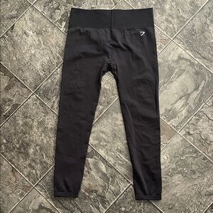 GYMSHARK Women’s Black Mid-Rise Wide Waistband Sporty Gym Workout Yoga Leggings